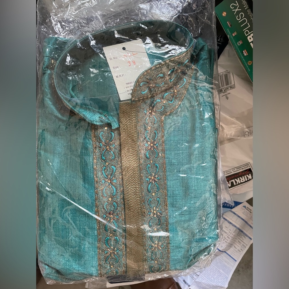 New men’s silk kurta + pants